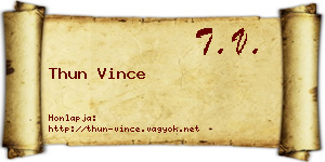 Thun Vince névjegykártya
